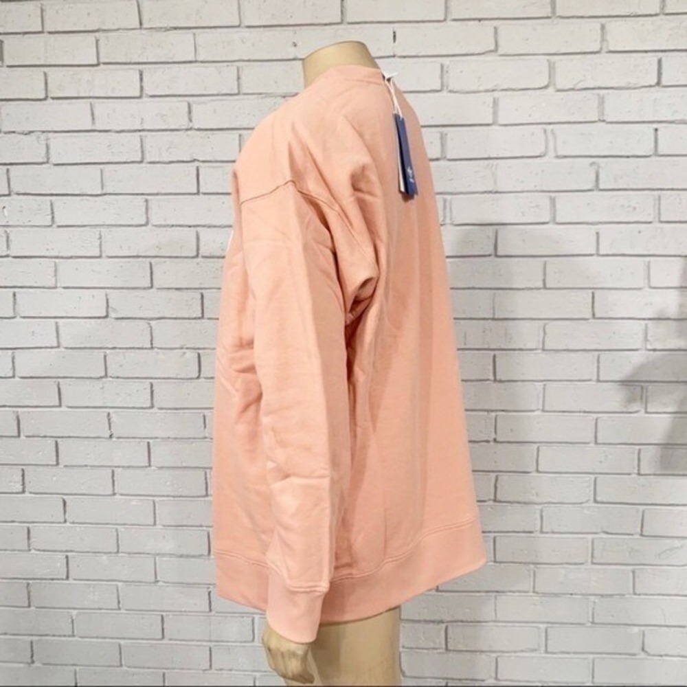 Adidas Originals Women Oversized Trefoil Sweatshirt Peach Coral Crewneck NWT - Picture 5 of 6